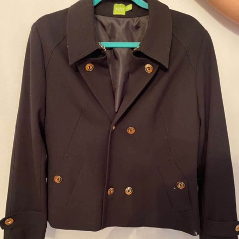 Adam Jacobs Womens Black Blazer Ruffle Size 12